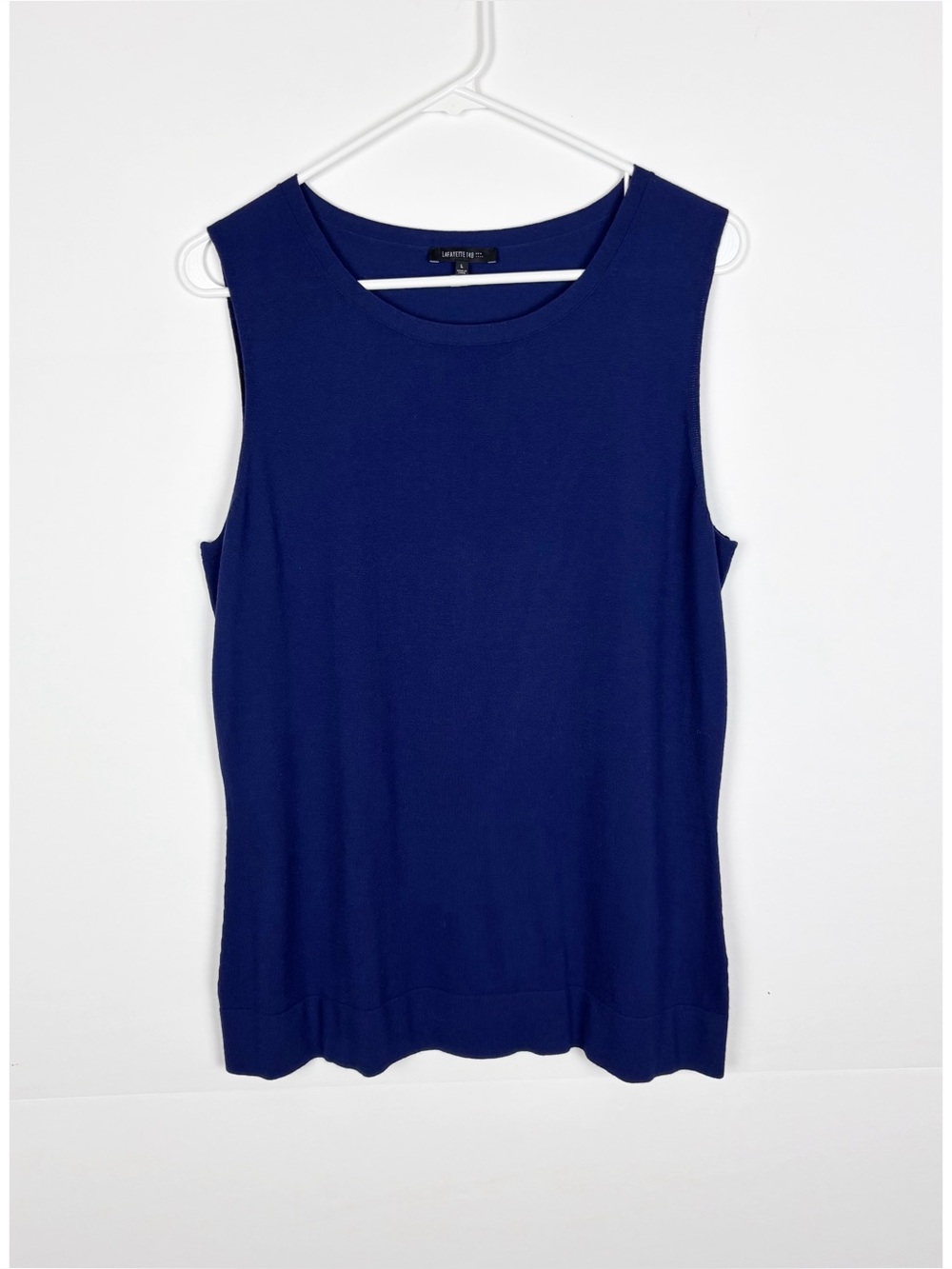 Lafayette 148 New York Tank Top Blue Scoop Neck Size Large